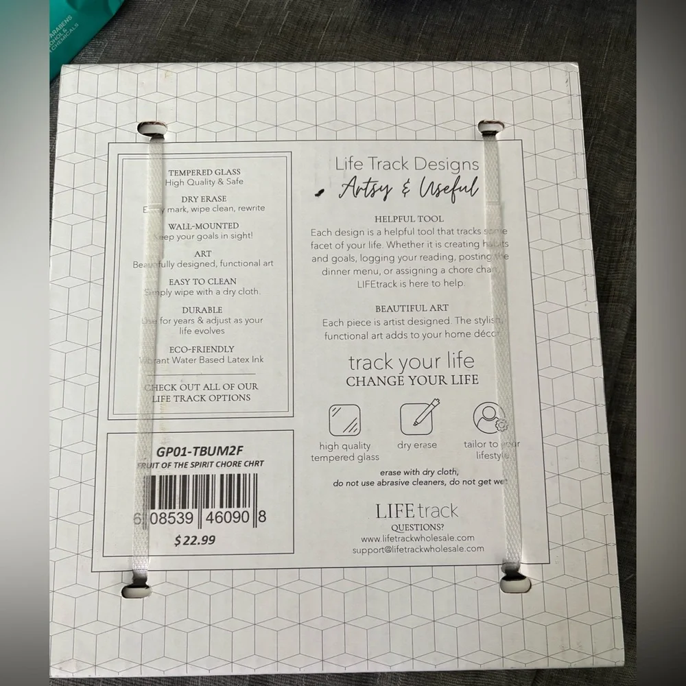 Life Track Designs Artistic Tempered Glass Chart